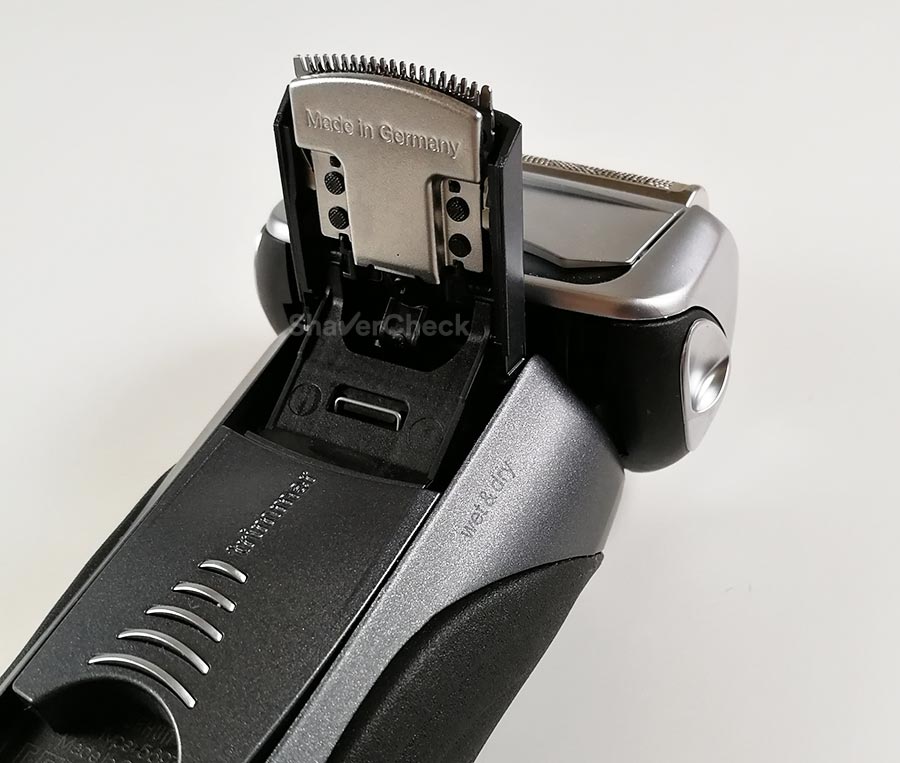 The extended hair trimmer on the Braun Series 7.
